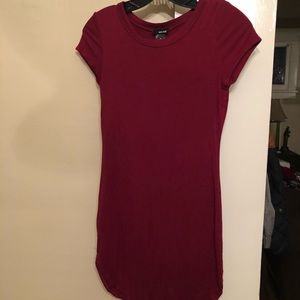 Maroon T-shirt Dress